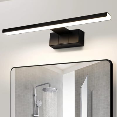 NETTLIFE LED Spiegellamp - badkamerlamp - zwart - 60CM - neutraal wit 4000K - 12W Badkamerverlichting - IP44 wandlamp - modern Spiegelverlichting - voor kelder | keuken | badkamermeubel