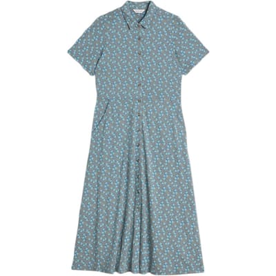 White Stuff Rua Jersey Shirt Dress Teal Print Size: 20 REGULAR | Shirt Dresses Outlet | Dames | Blauw