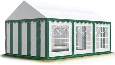Partytent feesttent 4x6 m tuinpaviljoen -tent PVC 700 N in groen-wit waterdicht