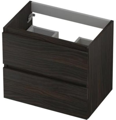 INK - Onderkast 2 Laden Greeploos met Houten Keerlijst - 600x400x520 Mm - Intens Eiken