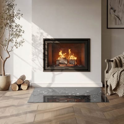 Coloray Vloerplaat Houtkachel - Plaat voor Onder Houtkachel - 100 cm x 50 cm - Open Haard Accessoires - Zwart Vloerplaat Kachel - Vloerplaat Voor Kachel - Plaat onder Houtkachel - Kachel Onderplaat - Plaat Kachel