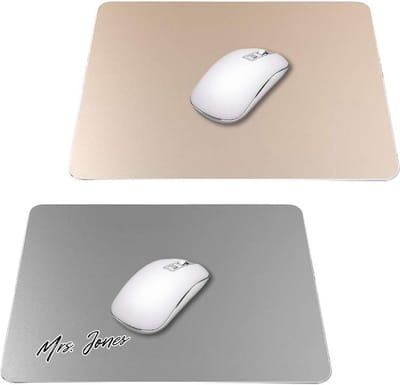Mrs. Jones Set van 2 aluminium gamingmuismat - goud grijs - ultra dun - snelle nauwkeurige bediening 9 x 71 inch .
