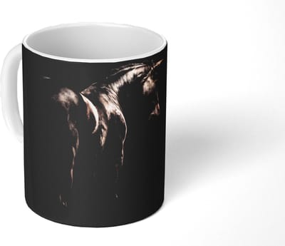 Mok - Koffiemok - Krachtig - Paard - Donker - Mokken - 350 ML - Beker - Koffiemokken - Theemok