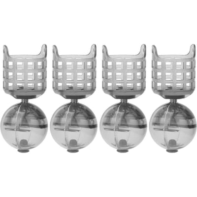 4 Pièces Plastique PE Portable Pêche Nourrisseur Appât Leurre Cage Accessoires de Pêche avec PoidsL