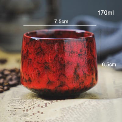 Bestverkopende Kleurrijke Reactieve Glazuur Keramische Koffiemok 170ml Keramische Espresso Thee Kopje Thuis Kantoor Gelakte Waterbekers red