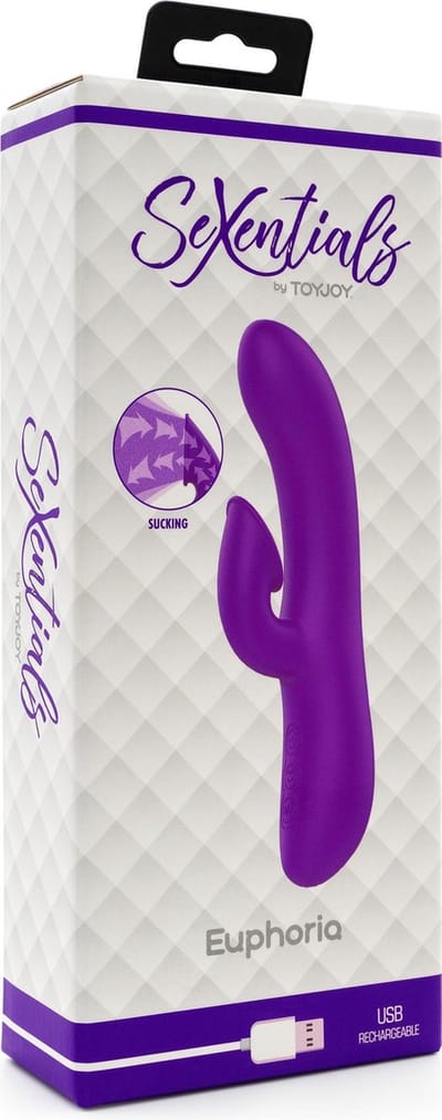 Euphoria Suction Vibe - Vibrator - 7 pulsatiefuncties - Oplaadbaar via USB - 4 snelheden - Waterproof - Stil