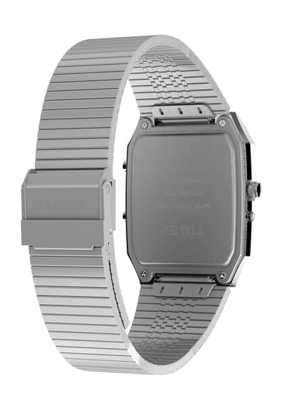 Timex Q Timex 1982 Fusion Analog-Digital Reissue Quartz Analoog En Digitaal Horloge Zilveren Toon Kast: 100% Roestvrij Staal | Armband: 100%Roestvrij Staal 33 TW2Y05900AJ, TW2Y06000AJ