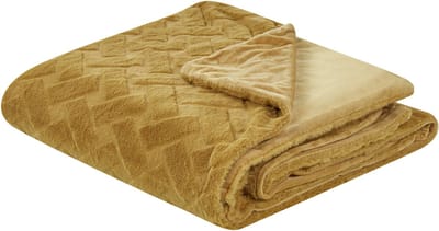 SITAPUR - Bedsprei - Mosterdgeel - 150 x 200 cm - Polyester