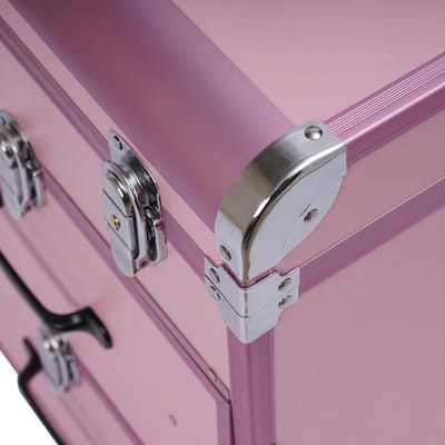Cosmetica koffer - Make-up trolley - Professioneel gebruik - Grote capaciteit - 36x23x58 cm - Roze