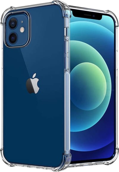 DrPhone iOS Smartphone 12 Mini 5.4 Inch TPU Hoesje - Geschikt voor iPhone 12 Mini - Siliconen Bumper Case met Verstevigde randen – transparant