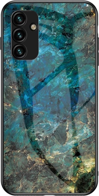 Coverup Hoesje - Geschikt voor Samsung Galaxy A34 Hoesje - Coverup Marble Glass Back Cover - Emerald / Goud