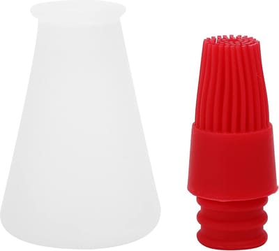 Waledano® Oliefles Met Siliconen Kwast - Olijfoliedispenser - Oliefles - Olieflesborstel - Siliconen Oliefles Met Kwast - Barbecue Olie Borstel - Rood