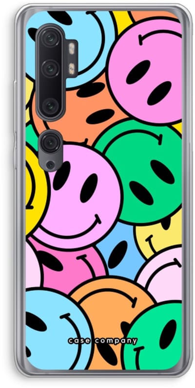 Case Company® - Hoesje geschikt voor Xiaomi Mi Note 10 Pro hoesje - Smiley N°1 - Soft Cover Telefoonhoesje - Bescherming aan alle Kanten en Schermrand