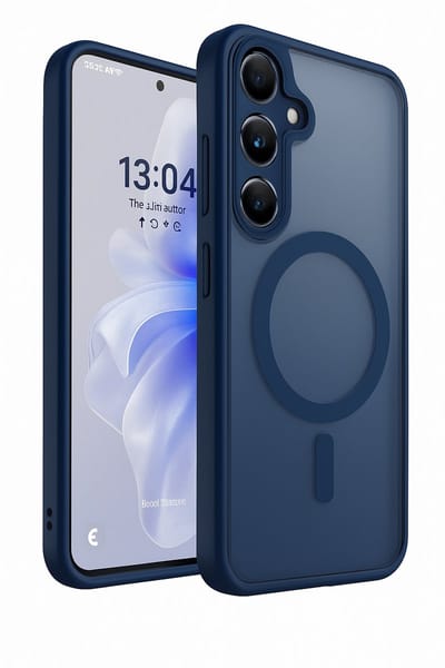 Hoesje Geschikt voor Samung Galaxy A17 - Donker Blauw - Casemania Matte Telefoonhoesje met Camera Bescherming - Geschikt voor MagSafe