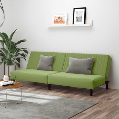 vidaXL - Slaapbank - 2-zits - fluweel - lichtgroen