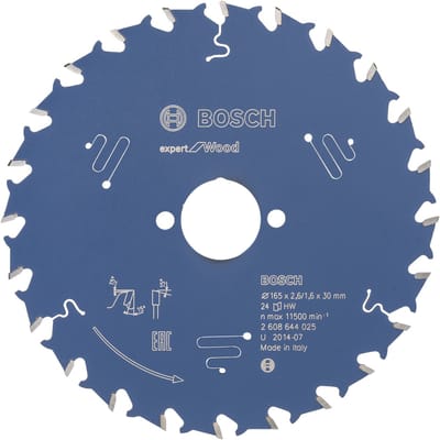 Bosch cirkelzaagblad - Expert wood - 165 x 30 x 2,6 mm - T24 - 2608644025