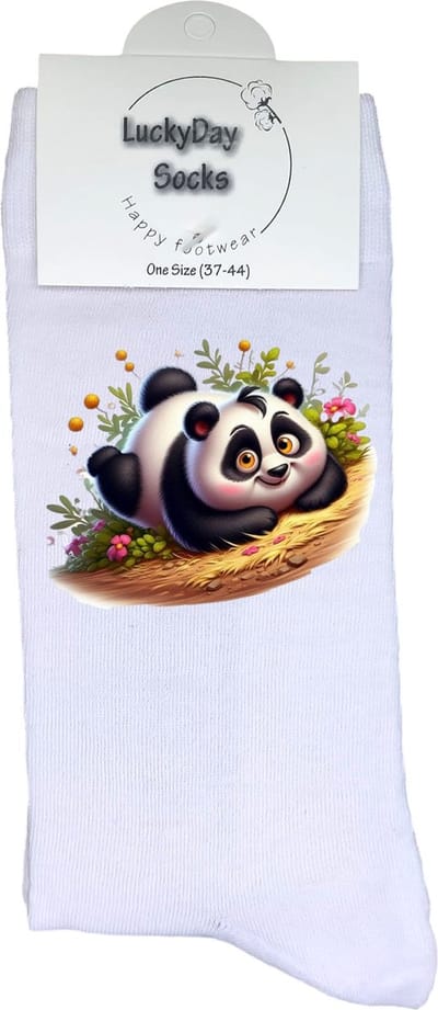 Panda - Opkikker - Grappige sokken - Valentijns cadeau - Verjaardag cadeau - Grappig - Leuke sokken - Vrolijke sokken - Schuiver - Kerst Sokken - Vaderdag - Moederdag - Kerstcadeau - Socks die Happy maken - 37-44