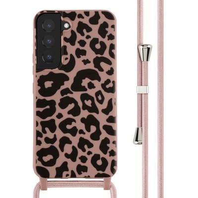 imoshion Hoesje - Geschikt voor Samsung Galaxy S22 - Siliconen design hoesje met koord - Animal Pink