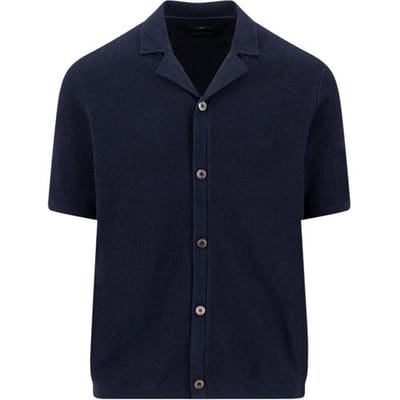 Fynch-Hatton Vest Polo Cardigan Shirt Bouclé Navy / male