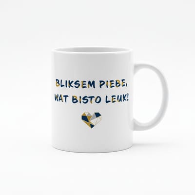 Bliksem Piebe, Wat Bisto Leuk! Mok – Grappige Friese Tekst met Hart Design – 330 ml Keramische Mok
