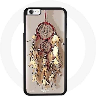 Coque Iphone SE 2020 Attrape rêve beige rouge beau sommeil douceur tendresse cœur protection indien