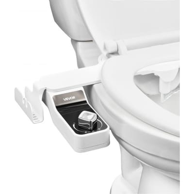 VEVOR Bidet Toiletbevestiging 7 mm Ultradunne Toiletzitting met 2 Intrekbare Sproeiers En Instelbare Waterdruk, Niet-Elektrische Koudwatersproeier voor voor- En Achterwaterreiniging