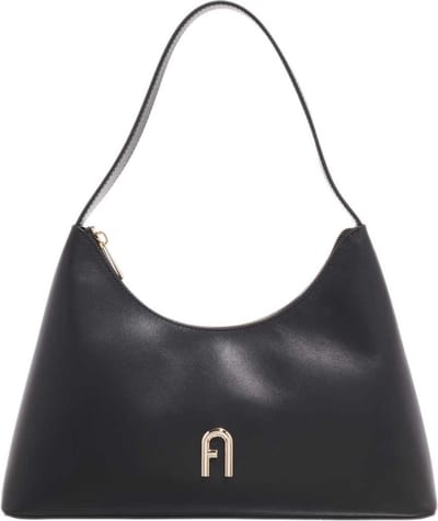 FURLA Leren Schoudertas Diamante Shoulder Bag Nero Zwart