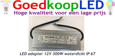 LED adapter ultra dun12V 25A 300W waterdicht