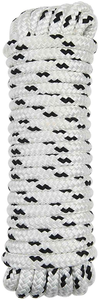 vidaXL - Boottouw - 12 - mm - 15 - m - Wit - en - zwart - Polyester