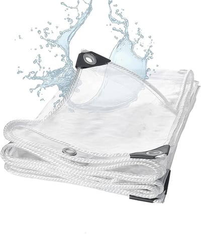 Waterdicht Afdekzeil - Transparant PVC Zeil - Buiten Beschermen - Met Metalen Oogjes - 450 g/m² - Transparant