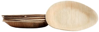 50 ovale borden van palmbladeren, afmeting 21 cm