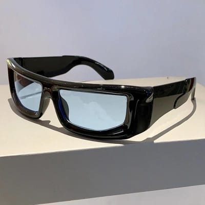 Y2k Wrap Rond Heren Zonnebril Nieuwste Metalen Rand Buiten Sport Dames Zonneklep Mode Ontwerp Retro UV Bescherming 400 Brillen A black