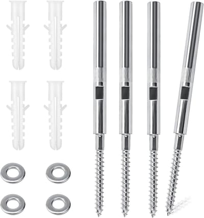 Famanu – Set van 4 onzichtbare wandplankbeugels, Ø8x150 mm, draagvermogen 18 kg, inclusief schroeven en pluggen