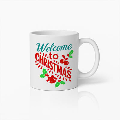 Grappige Kerst Koffiemok 330ml – Welcome to Christmas Design, Feestelijke Cadeau Mok voor Vrienden & Familie