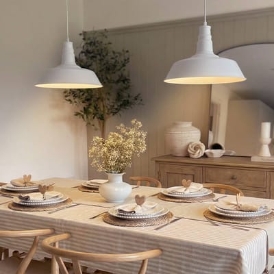 Lindby - hanglamp - 1licht - Metaal - H: 10.5 cm - E27 - wit