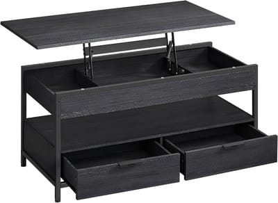 SP® Salontafel - Maximaal Gewicht 136kg - Salontafel Industrieel - Salontafels - Zwart - 50cm x 100cm x 48cm