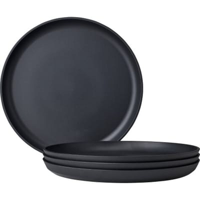 Mepal Ontbijtbord Silueta 230 mm set 4 stuks - Nordic black - campingservies - campingborden - buitenservies