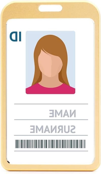 Aluminium Metalen ID-kaart Badge Houders door LanyardsMorgen Verticaal Portret Open geconfronteerd Dual Identity Pass Protector Houdt Twee Kaarten 86mm 54mm cr80 Credit Card Size (Goud, Pack van 10)