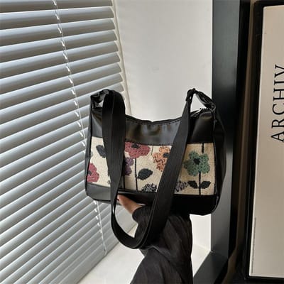 High-end Niche Tas voor Dames in Herfst en Winter Nieuwe Mode Canvas Onderarmtas Ins Modieuze en Veelzijdige Schoudertas gray