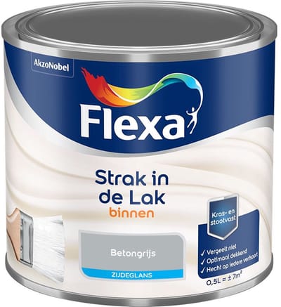 Flexa - Strak In De Lak Binnenlak Zijdeglans - Betongrijs - Mengverf - 500 Ml