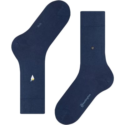 Burlington Brit Style gedessineerd katoen sokken heren blauw - maat 40-46