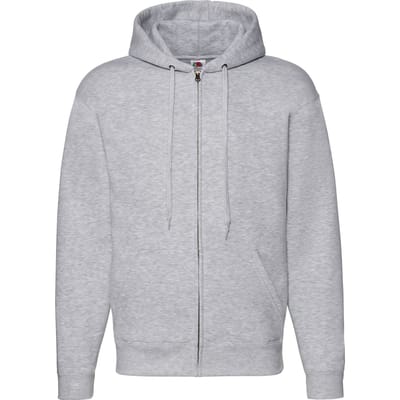 Fruit of the Loom Heren Premium Full Zip Hoodie (Heide Grijs)
