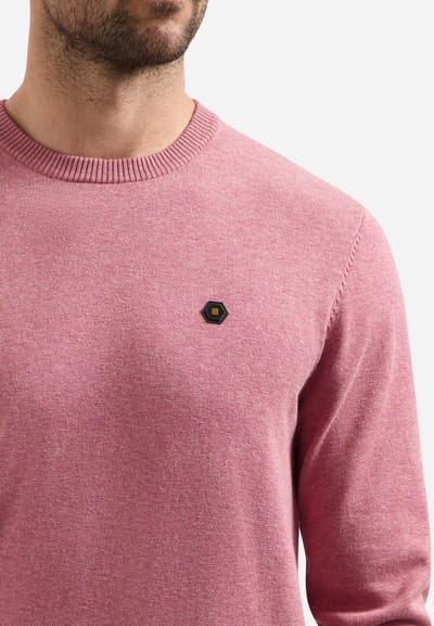 No Excess Pullover crewneck 2 coloured melang old pink