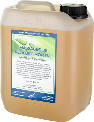 Massageolie Relaxing Moment 5 Liter - 100% natuurlijk - biologisch en koud geperst