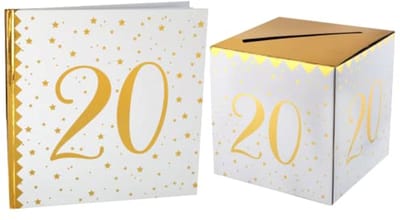 Urn et Livre d'or Anniversaire Métalisé Or - 20 ans