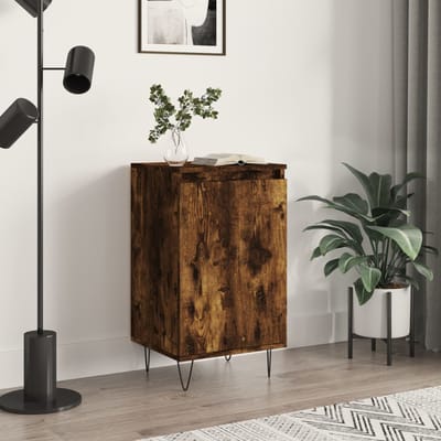 vidaXL - Dressoir - 40x35x70 - cm - bewerkt - hout - gerookt - eikenkleurig
