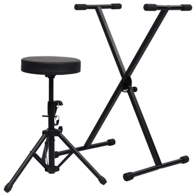 vidaXL - Keyboardstandaard - en - -kruk - zwart