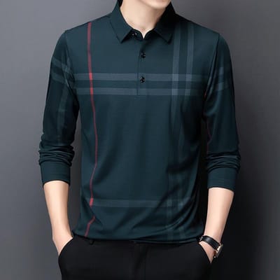 Nieuwe Papa T-shirt met lange mouwen Heren Lente en Herfst Zomer Lente en Herfst Stijl Middelbare en Oudere Mannen Los XXXXL black