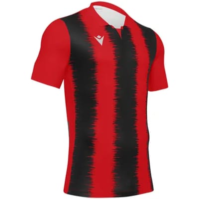Macron Miram Shirt Korte Mouw Heren - Rood / Zwart | Maat: 3XL