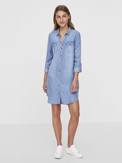 VERO MODA - VMSIGGA LS SHORT DRESS LT BL GA NOOS - Dames - Mini jurken